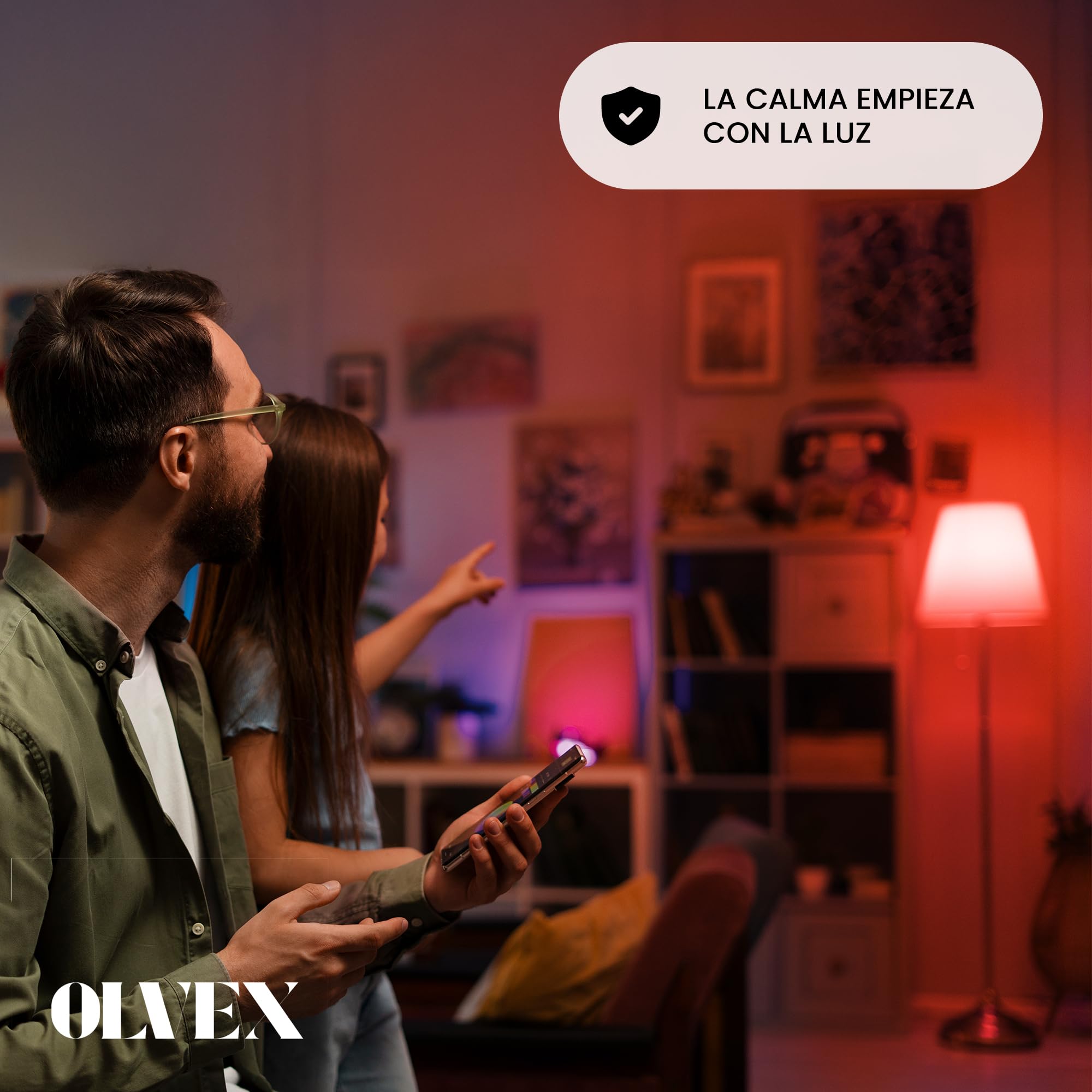 Luz Roja Nocturna Melatonina E27 - Bombillas Led E27 Luz Calida - Bombilla Led para Dormir - Tecnología Flicker Free + 0% Luz Azul - Mejora del Ritmo de Descanso e Ideal para Leer.