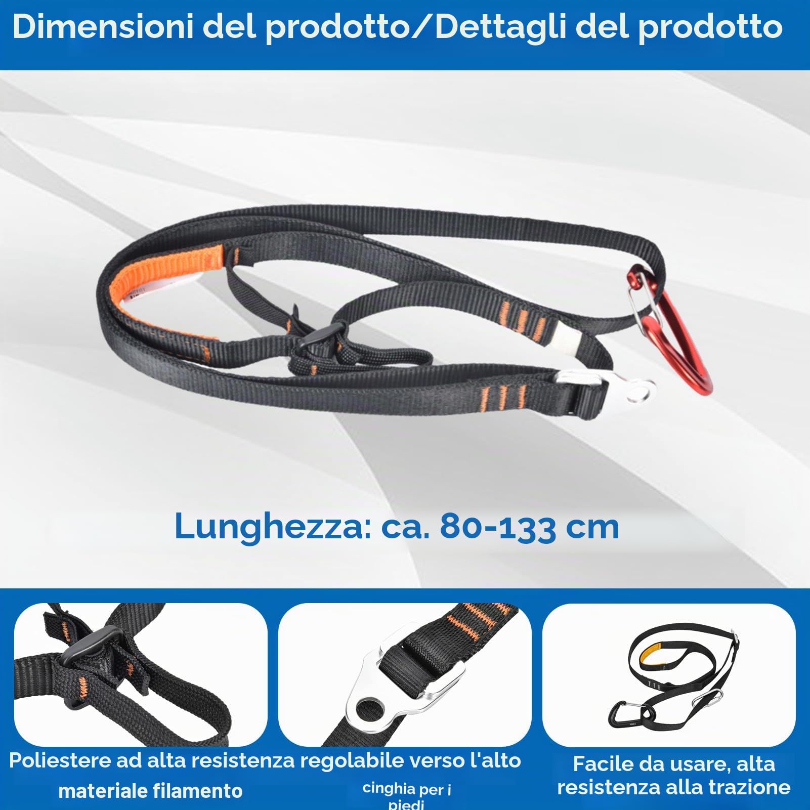 HERCHR Pedale per Alpinismo, Alpinismo All'aperto Arrampicata su Roccia Pedale Riser Ascender Cintura Corda Dispositivo di Protezione di Sicurezza Accessori per Lavoro Aereo