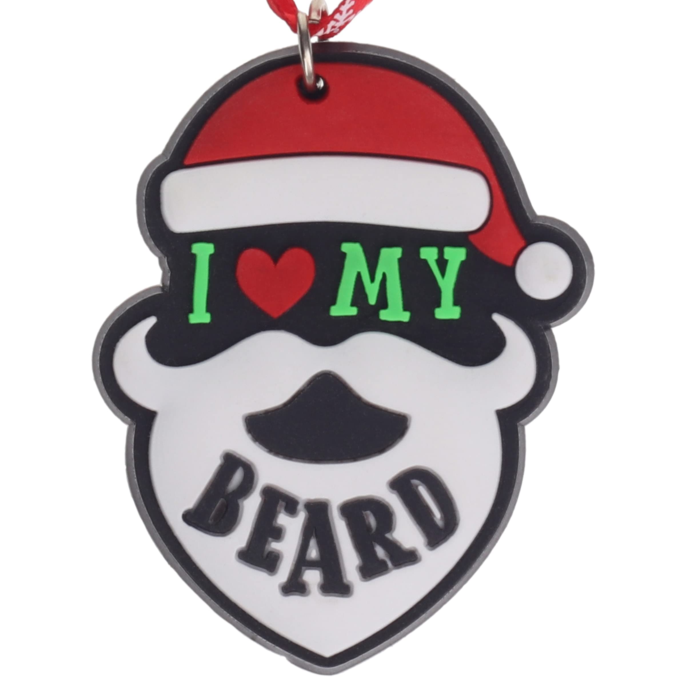 Stands Out, Supplying Outstanding Gifts I Love My Beard Hanging Christmas Tree Decoration Silicone Ornament Novelty Bauble - Stocking Filler - Secret Santa - Colourful Multicoloured - Small Gift - Funny