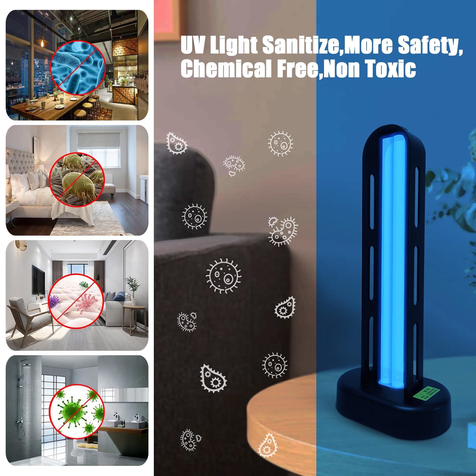 50 Watt UV-Desinfektionslampe Mit Fernbedienung – 2 Stück, E26-Sockel, Für Keller & Wohnräume