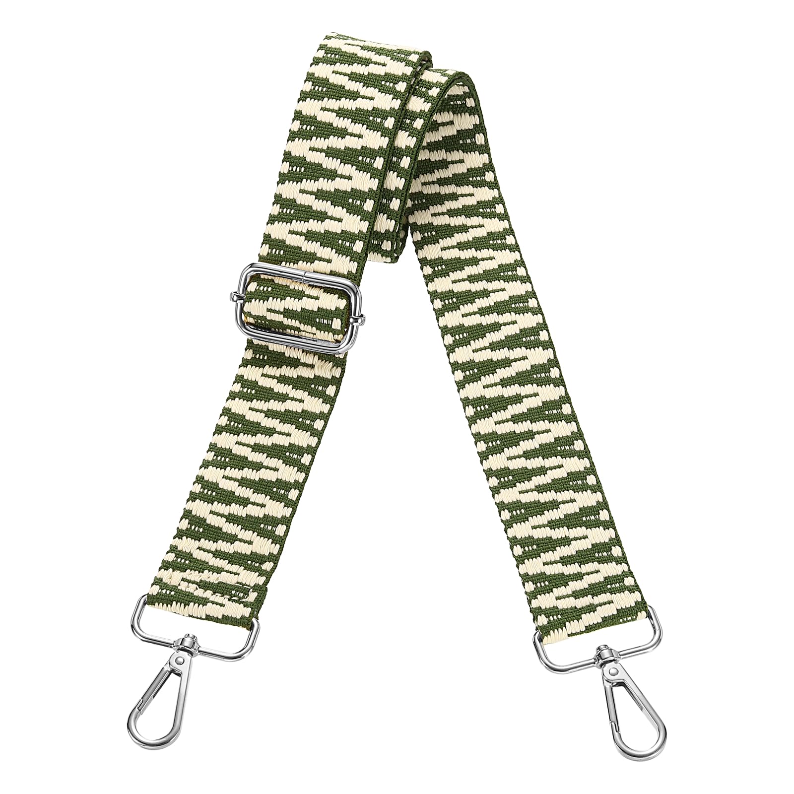 sourcing map Purse Straps Replacement Crossbody 1.5 Inch Wide Green-White