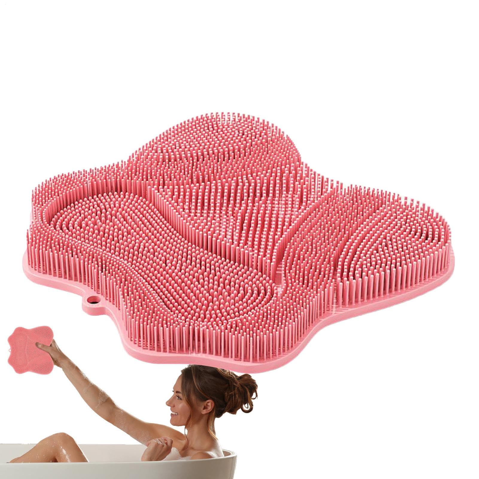 Podkładka pod prysznic do stóp - silikonowa mata peelingowa do stóp z antypoślizgowymi przyssawkami, podkładka zdrowotna i gospodarstwa domowego do pedicure po treningu, do domu, spa, podróży, wanny