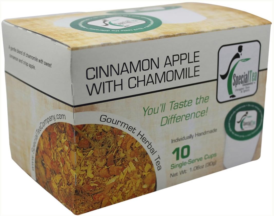 Special TeaHerbal Tea Single Serve Cup, Cinnamon Apple with Chamomile, 1.06 Ounce