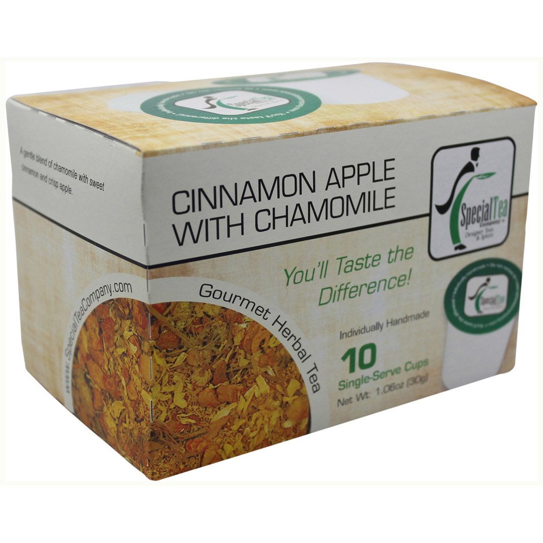 Special TeaHerbal Tea Single Serve Cup, Cinnamon Apple with Chamomile, 1.06 Ounce
