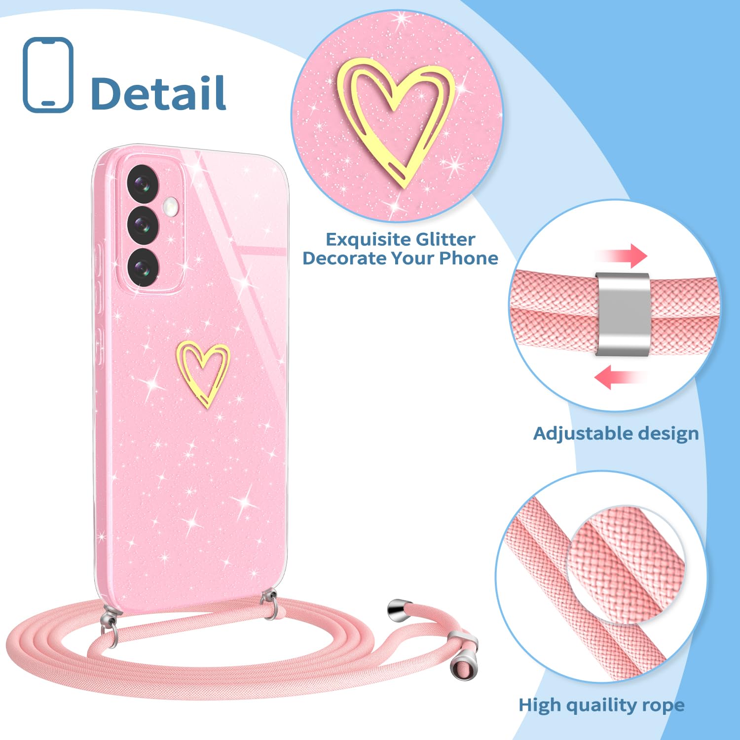 Wirvyuer Coque Compatible Avec IPhone 15 Pro Antichoc Coque Silicone TPU Avec Motif Coeur D'amour Doré Mignon Étui Protection Complète Souple Pour IPhone 15 Pro 6,1 Pouces (Blanc