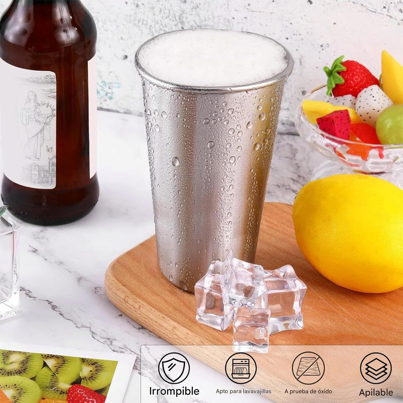 Acier Inoxydable Tumbler 600 ml Empilable, Verre Hydratation