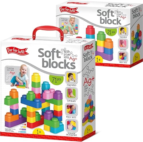 Far far land Bloques de construcción suaves 71 piezas + bloques de construcción suaves 21 piezas