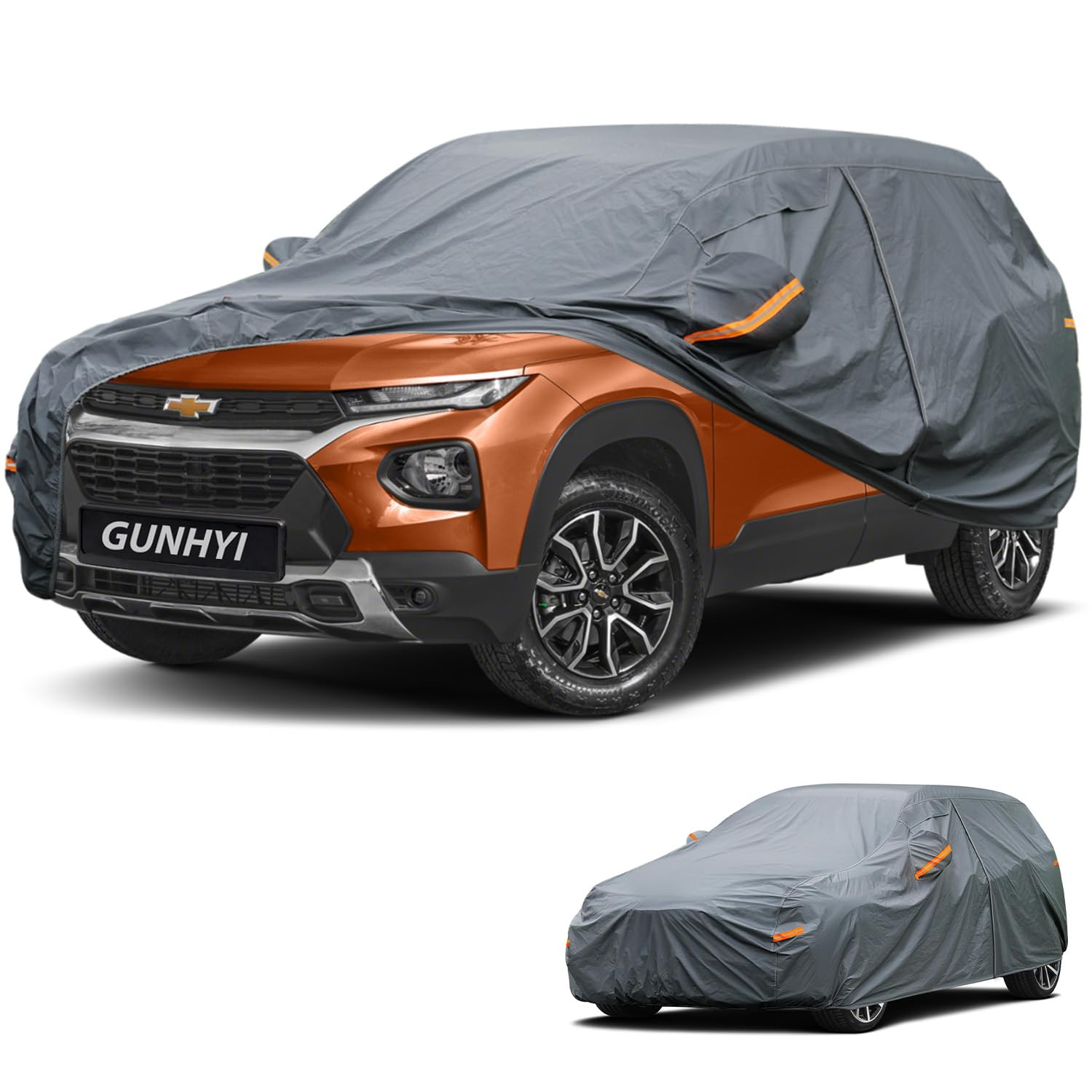 GUNHYI Premium Car Cover Custom Fit Chevrolet Trailblazer(2001-2010), 16 Layers Heavy Duty Car Cover Waterproof All Weather with Zipper Door for Sun Rain Snow Dust Uv Protection