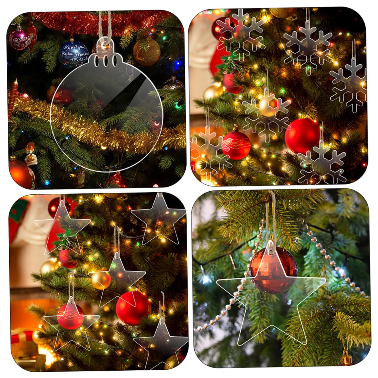 PRETYZOOM 4 Set Di Ornamenti Natalizi in Acrilico Pendenti Per Albero Di Natale Palline Decorative Per Decorazioni Per Albero Di Natale 30 Pezzi * 4