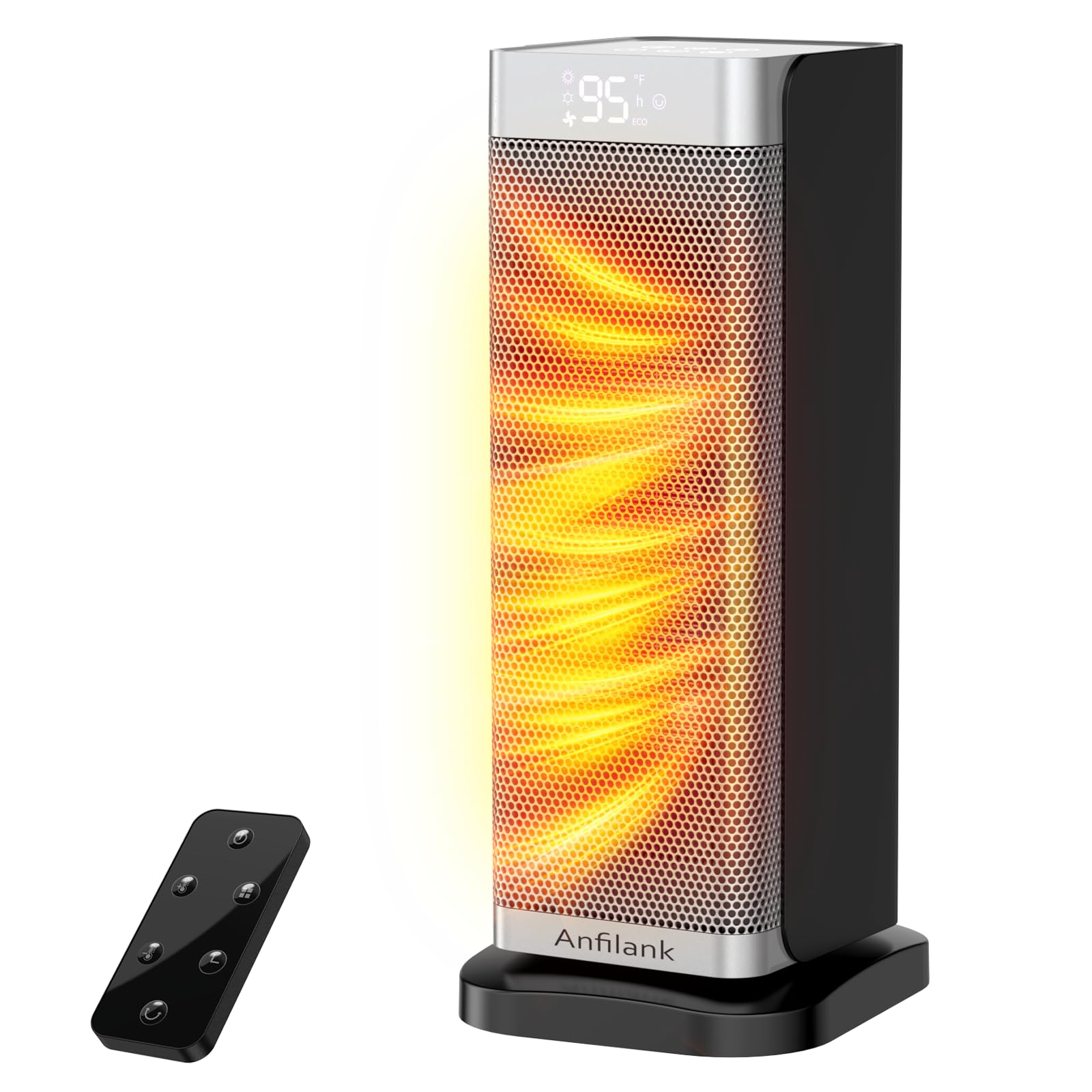 Space Heater with Room Temp Display 1500W Fast Heating PTC Ceramic Electric Heater for Large Room 70 Oscillation
