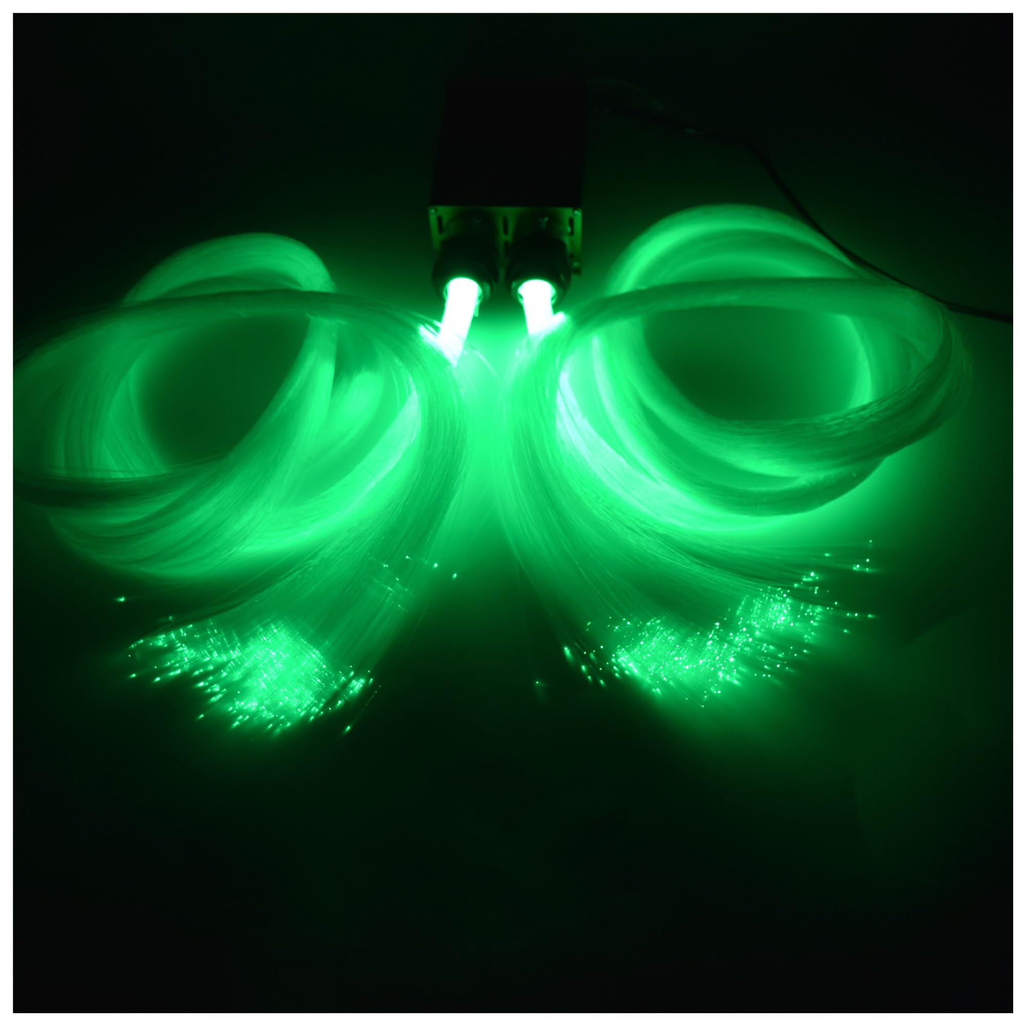 Oświetlenie wnętrza samochodu LED, Zestaw oświetlenia światłowodowego LED RGB 32W Złota powłoka Podwójne sprzęgło Silnik LED z kablem światłowodowym PMMA End Glow Światła nastrojowe w samochodzie (Co