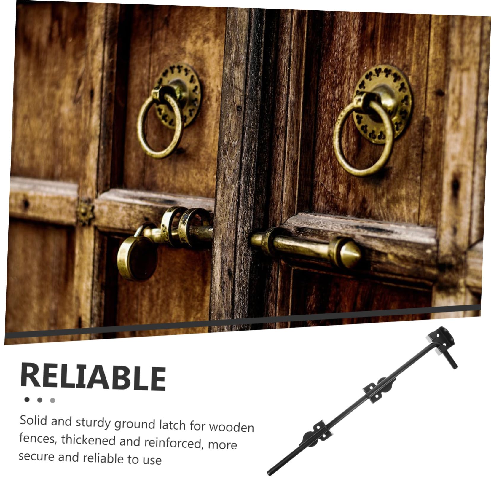 Loquet Renforcées en Fer Noir de Remise pour Porte Grandes Portes