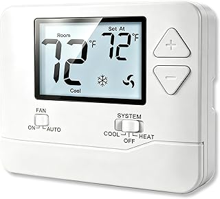 Heagstat Non Programmable Thermostat, Single-Stage 1 Heat 1 Cool, Simple Digital Thermostats for Home