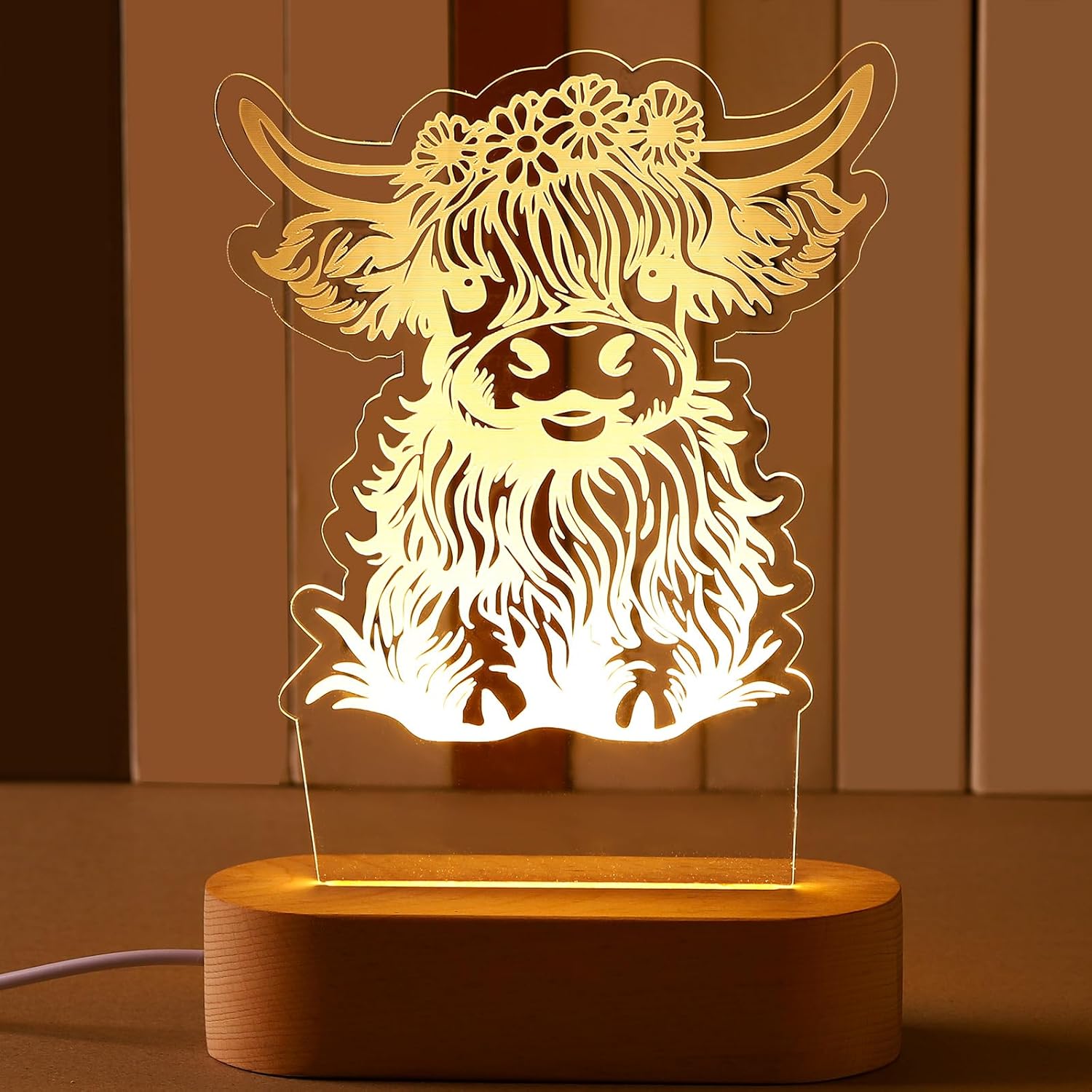 Dreyoo Dinosaur Christmas Night LED Light Acrylic Cute Nursery Night Lamp Xmas Bedside Lamp Decor Christmas Funny Gifts for Girls Boys Teens