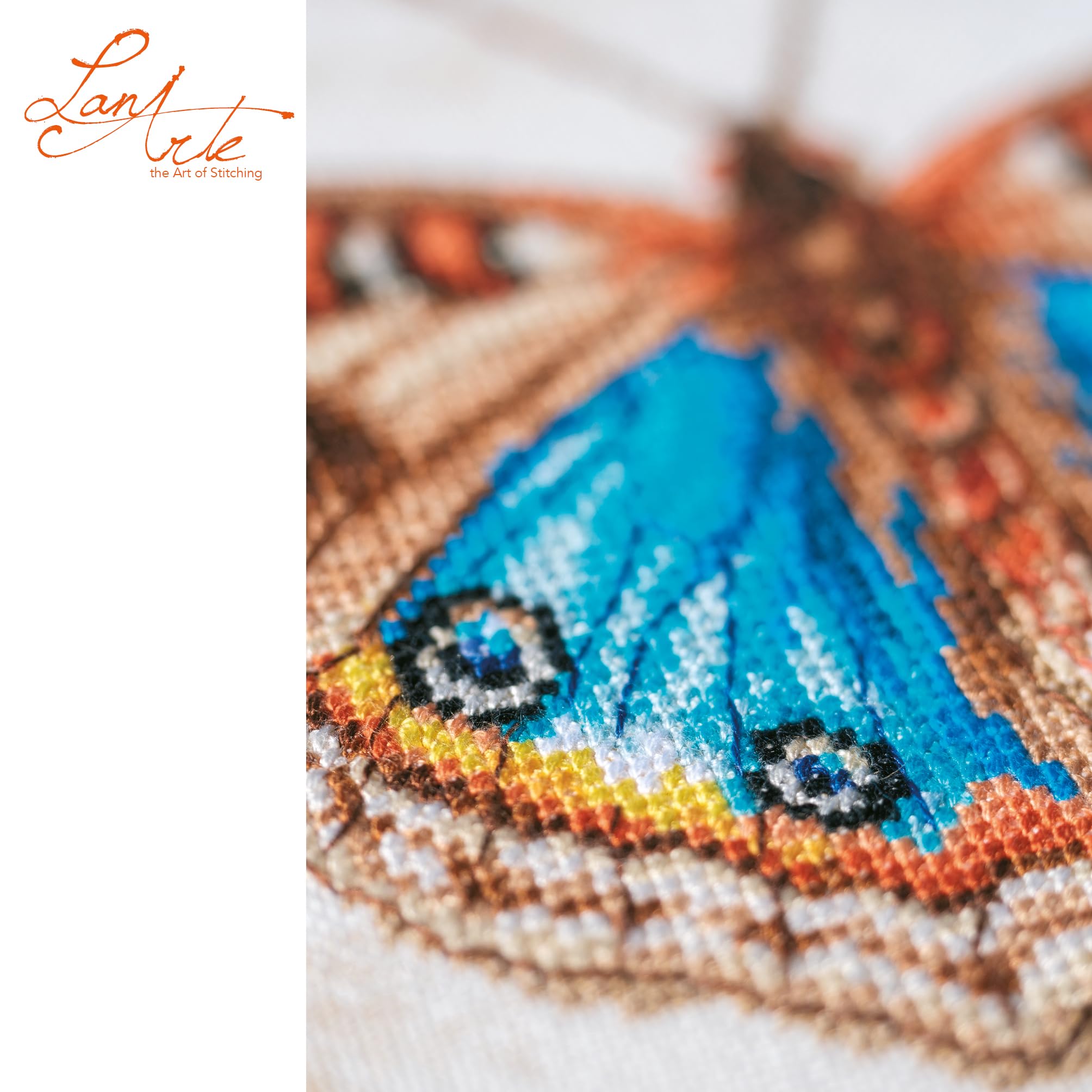 LANARTE Haft Krzyżykowy Liczony Zestaw Obraz do Haftu JUNONIA COENIA Zrób to Sam Zestaw Kreatywny dla Dorosłych Rękodzieło Artystyczne 21 x 21 cm Dekoracja Ścienna DIY Cross Stitch Kit