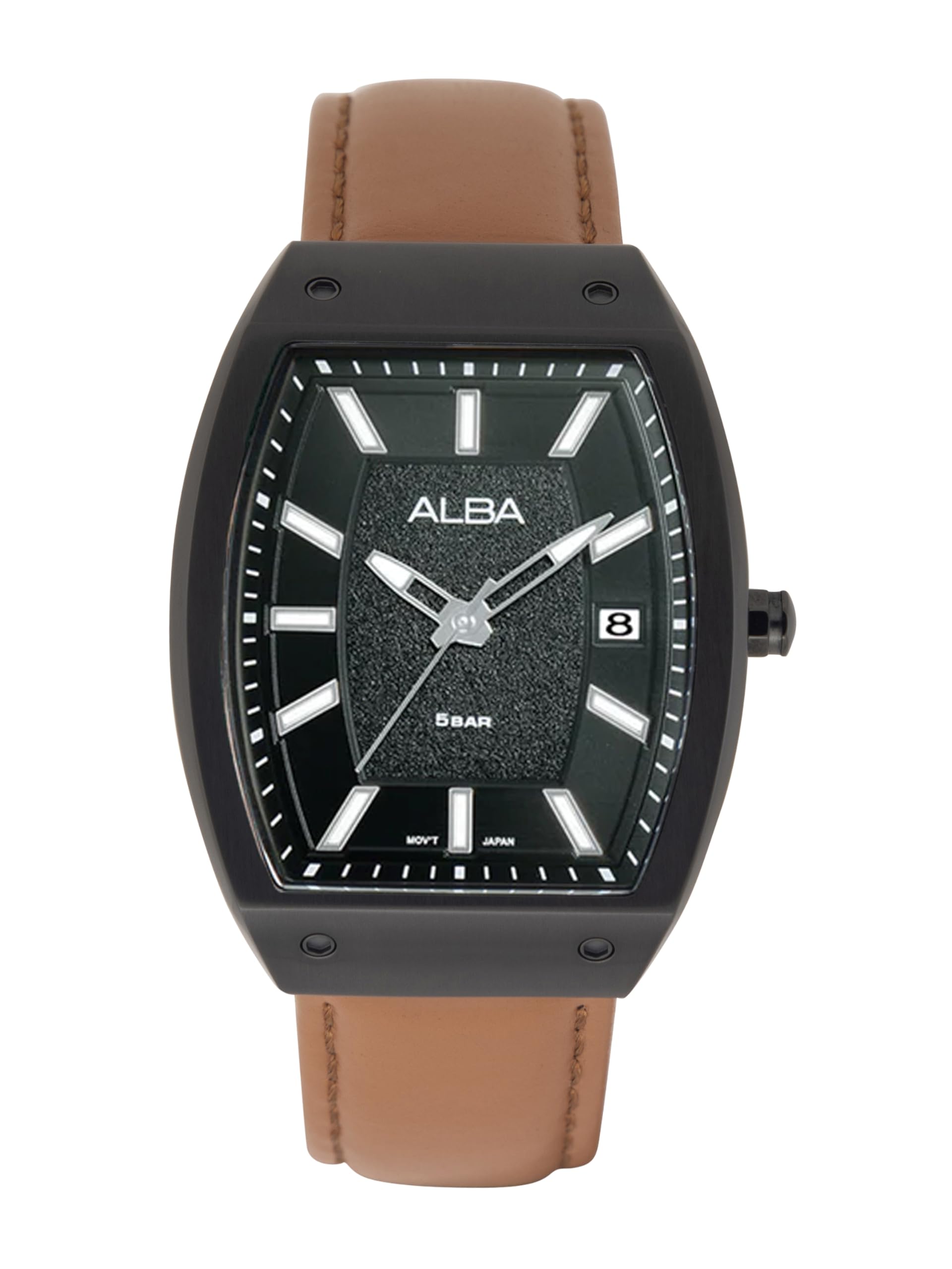 Alba Leather Men Analog Wristwatch Ag8N19X1, Black Dial, Brown Band (B0CD84Q3P1) Amazon Price History, Amazon Price Tracker