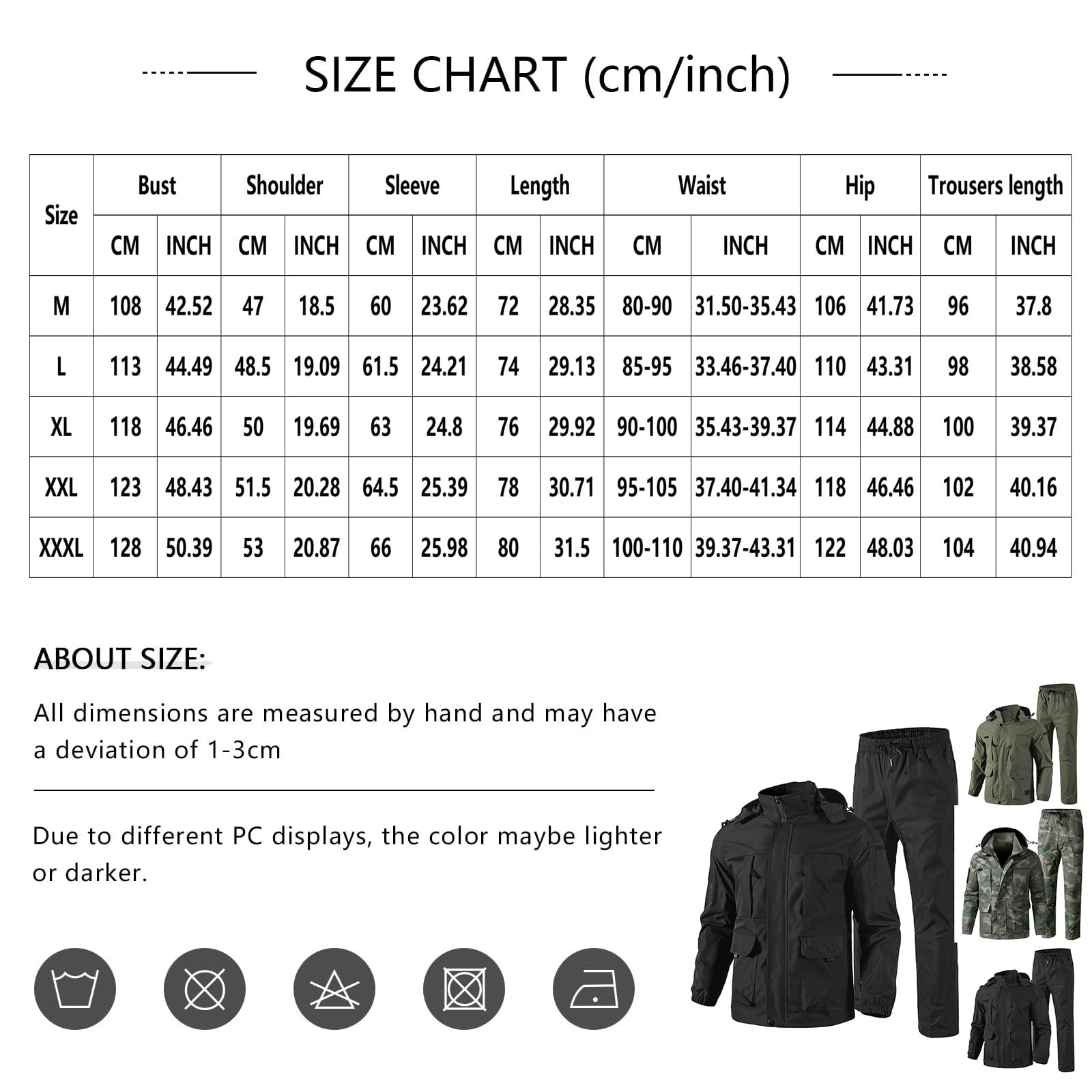 Tenue Militaire Homme De Vestes Coupe-Pluie Randonnée Homm Ete Pantalon Chasse Travail Jogging Randonnée Treillis Militaire Homme