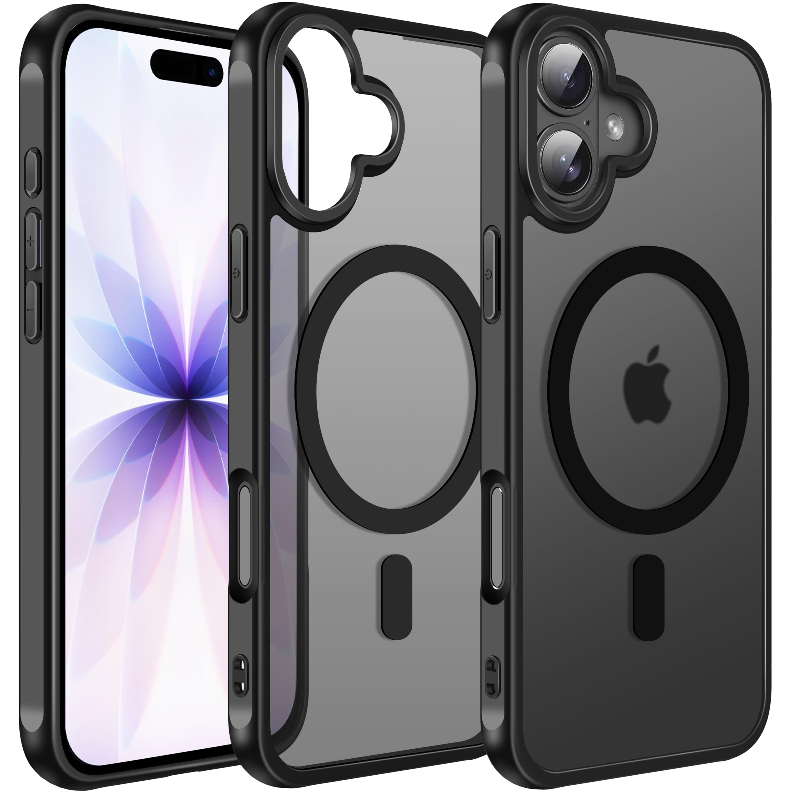 iVoler Cover Magnetica per iPhone 17 6.3 Pollici, [Compatibile con MagSafe] [Protezione Antiurto di Grado Militare] Custodia Traslucida Opaca Posteriore Sottile Silicone Protettiva Case, Nero