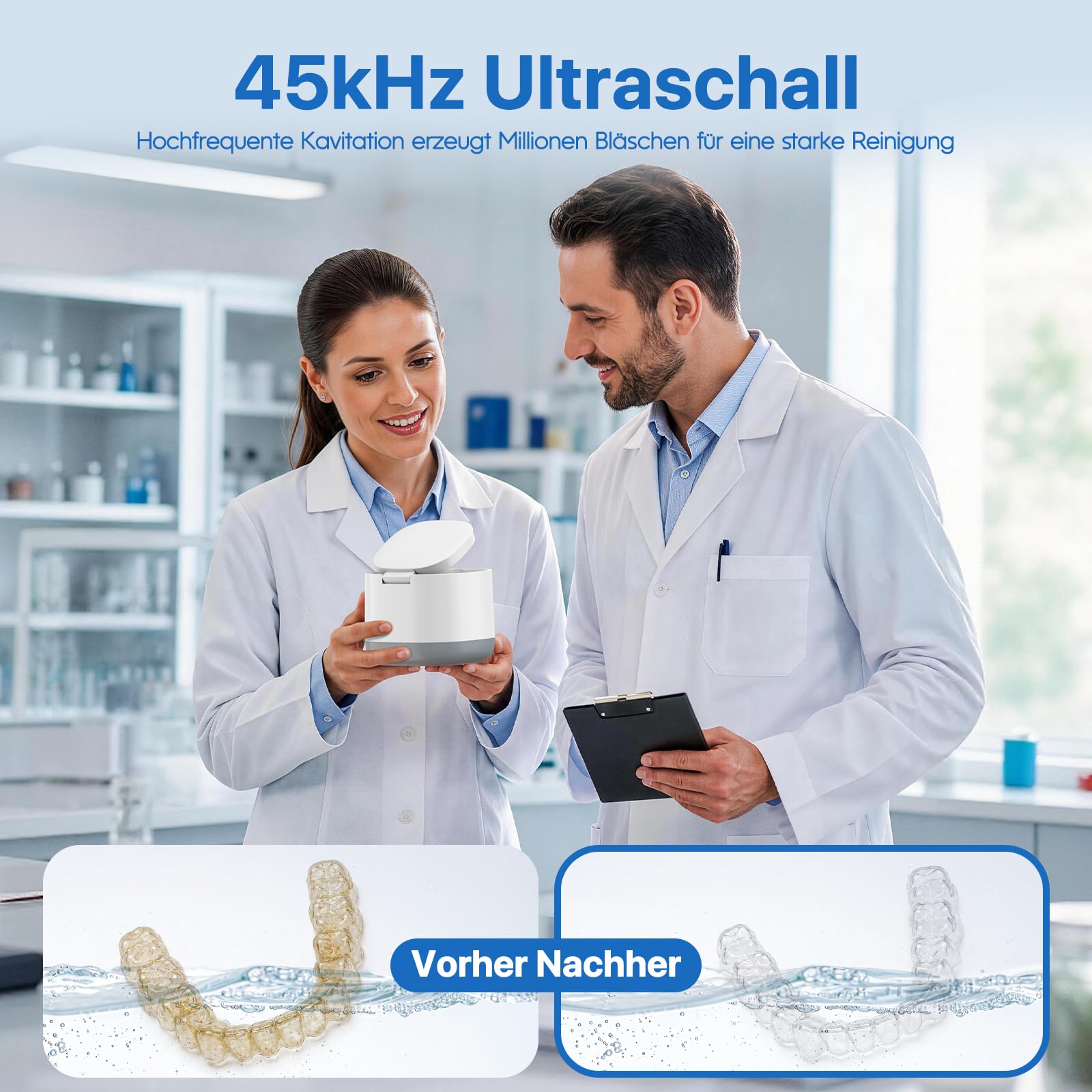 Ultraschallreiniger für Zahnschienen und Prothesen 200ML (Weiß)