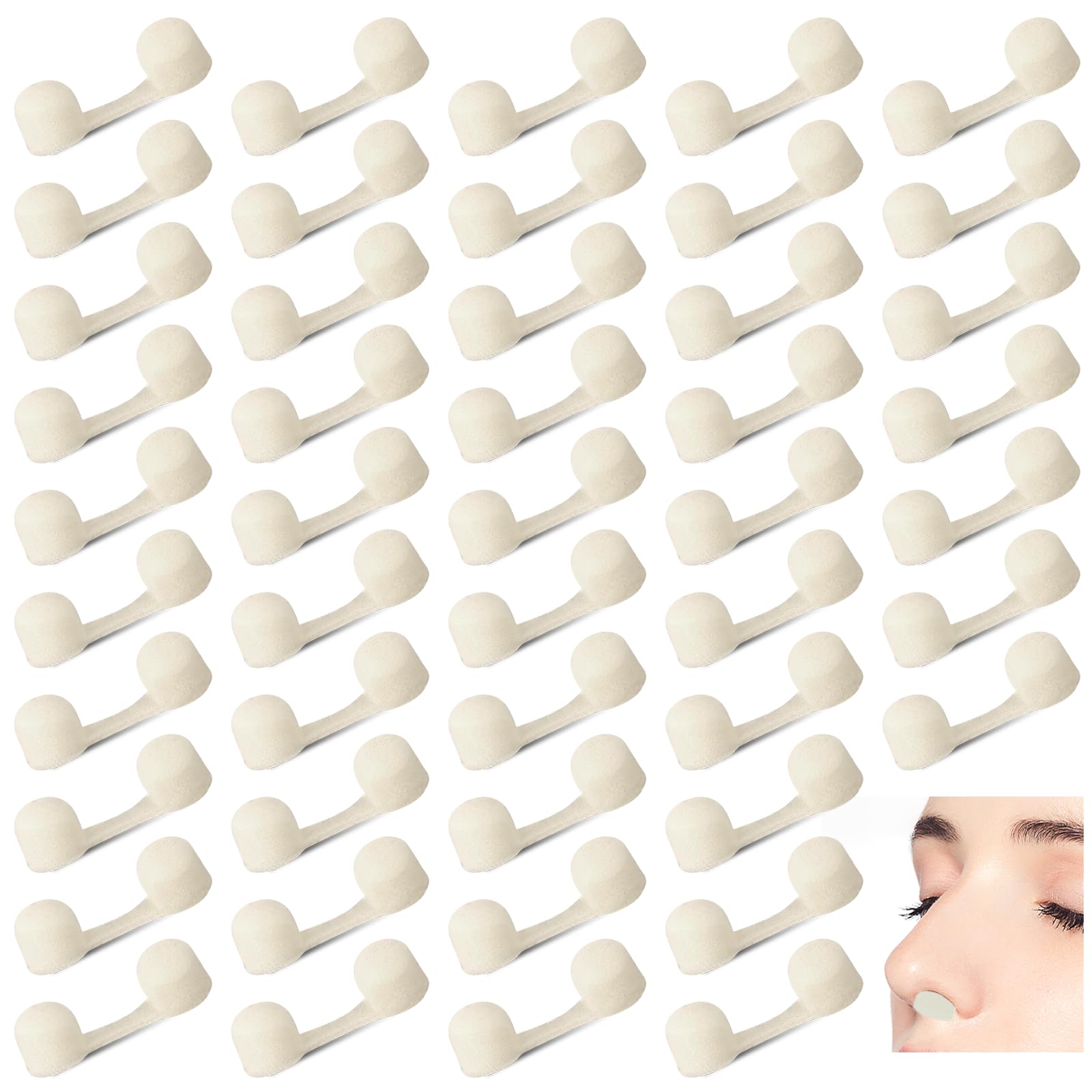 Photo 1 of 100 Pieces Disposable Nose Filters Nose Plug Filter for Spray Tanning Softness Sponge Nose Filter for Sunless Outdoor Nose Protection(White)
