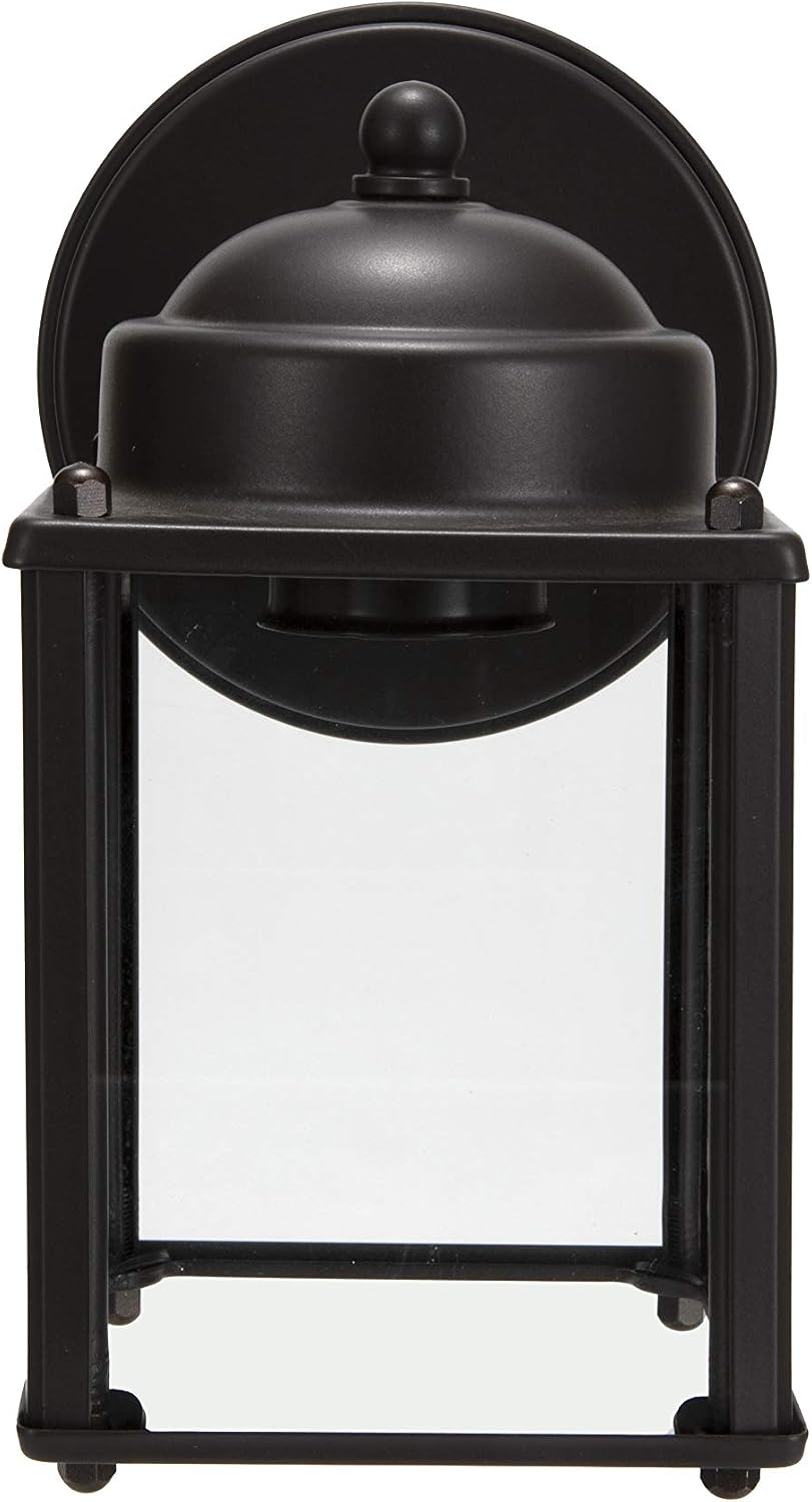 LIT-PaTH Outdoor Wall Lantern, Wall Sconce as Porch Lighting Fixture, E26 Medium Base 60W Max, Aluminum Housing Plus Glass, Bulbs NOT Included, ETL Qualified, 2-Pack, Bronze Finish