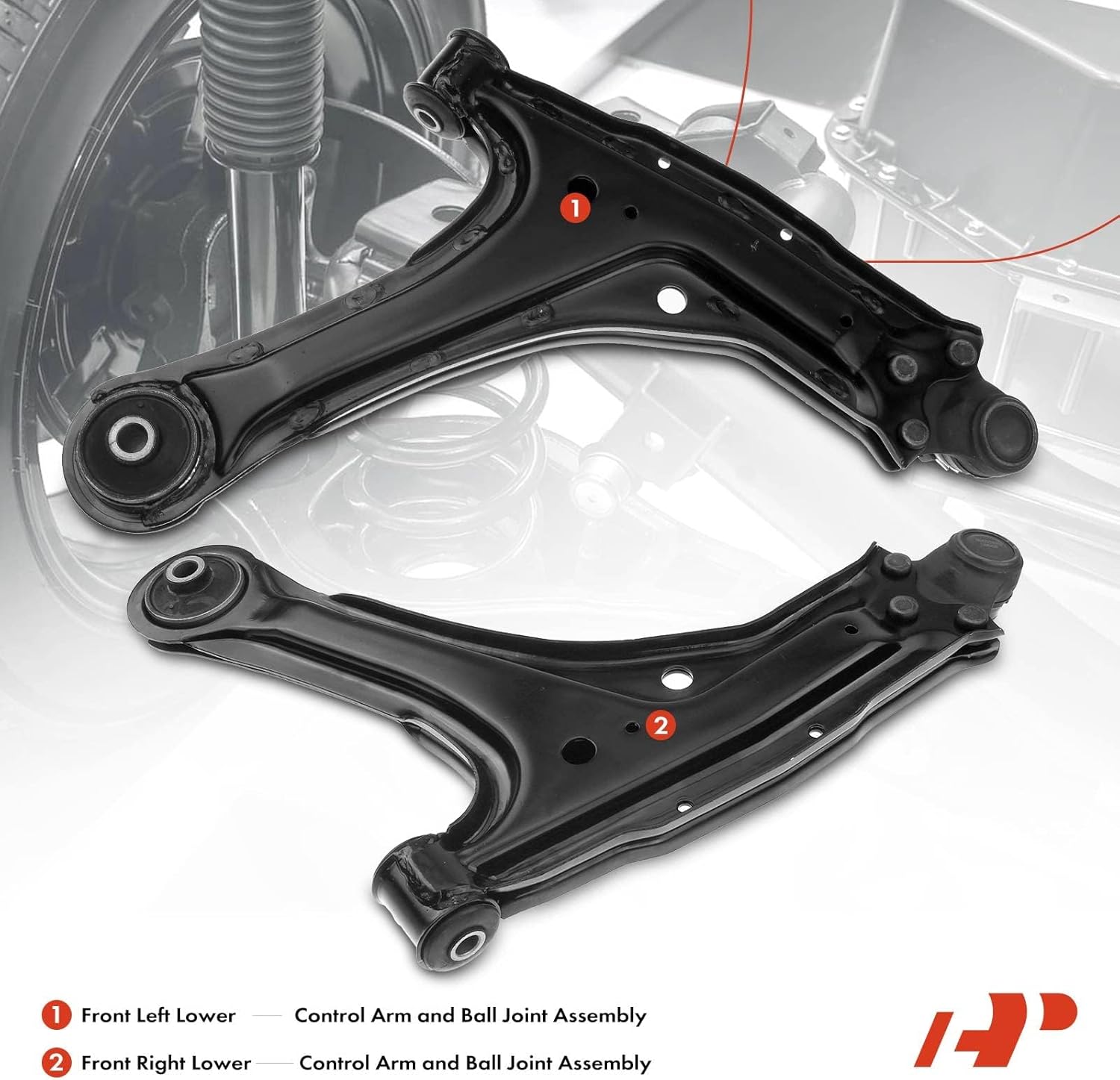 A-Premium 2 x Front Lower Control Arm, with Ball Joint & Bushing, Compatible with Chevrolet Classic 04-05, Malibu 97-03, Oldsmobile Alero 99-04, Cutlass 97-99, Pontiac Grand Am 99-05