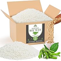 Cera di Soia per Candele, Cera per Candele di Prima Qualità 5kg di Waxcanpy, Cera per Candele Fai Da Te, Cera di Soia 100% Naturale per La Produzione di Candele Fai Da Te