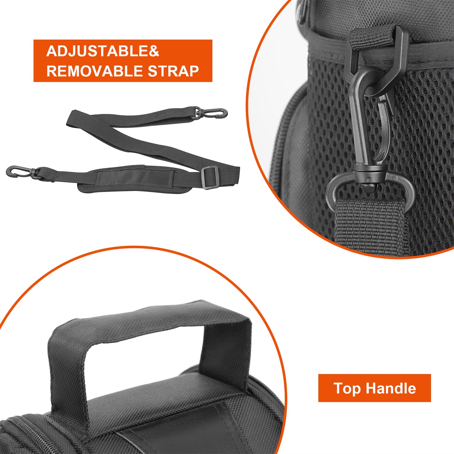 FOSOTO Bolsa Protectora para Cámaras DSLR, Estuche para Cámara, Bolso Bandolera para Canon EOS 2000D 4000D 90D 6D M50, Nikon D3500 D3200 D7000, Sony Alpha 7IV 6400, Olympus OM-D E-M10 (Negra)