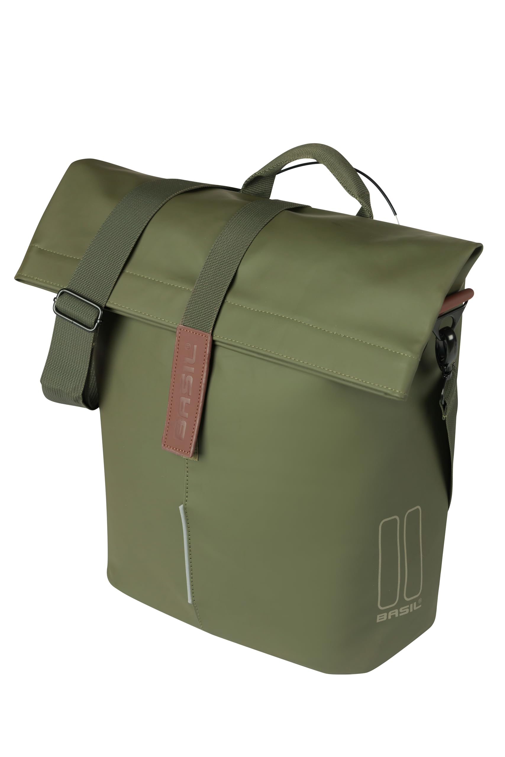 Basil City Bike Shopper MIK - 14-16L, brązowy, wodoodporny, w zestawie system MIK Studs, idealny do miasta i zakupów