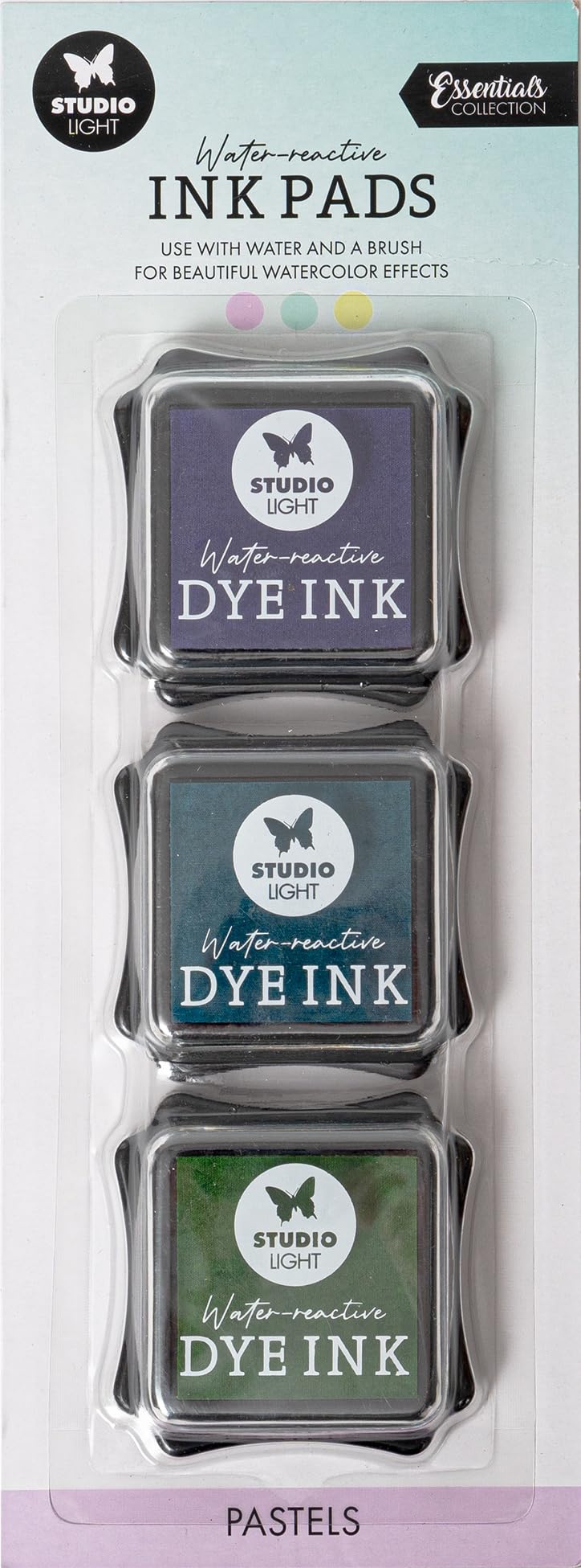Studio Light Water-Reactive Ink Pads 3/Pkg-Nr. 17, Pastels ESINKP17