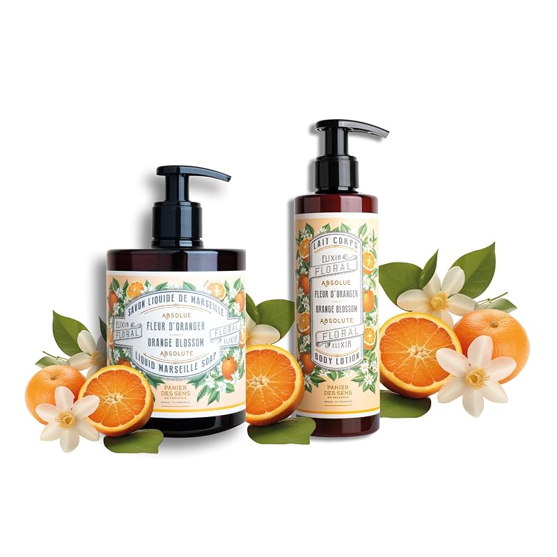 Panier des Sens Conjunto de Sabonete Líquido e Loção para as Mãos Orange Blossom, 500 mL + 250 mL