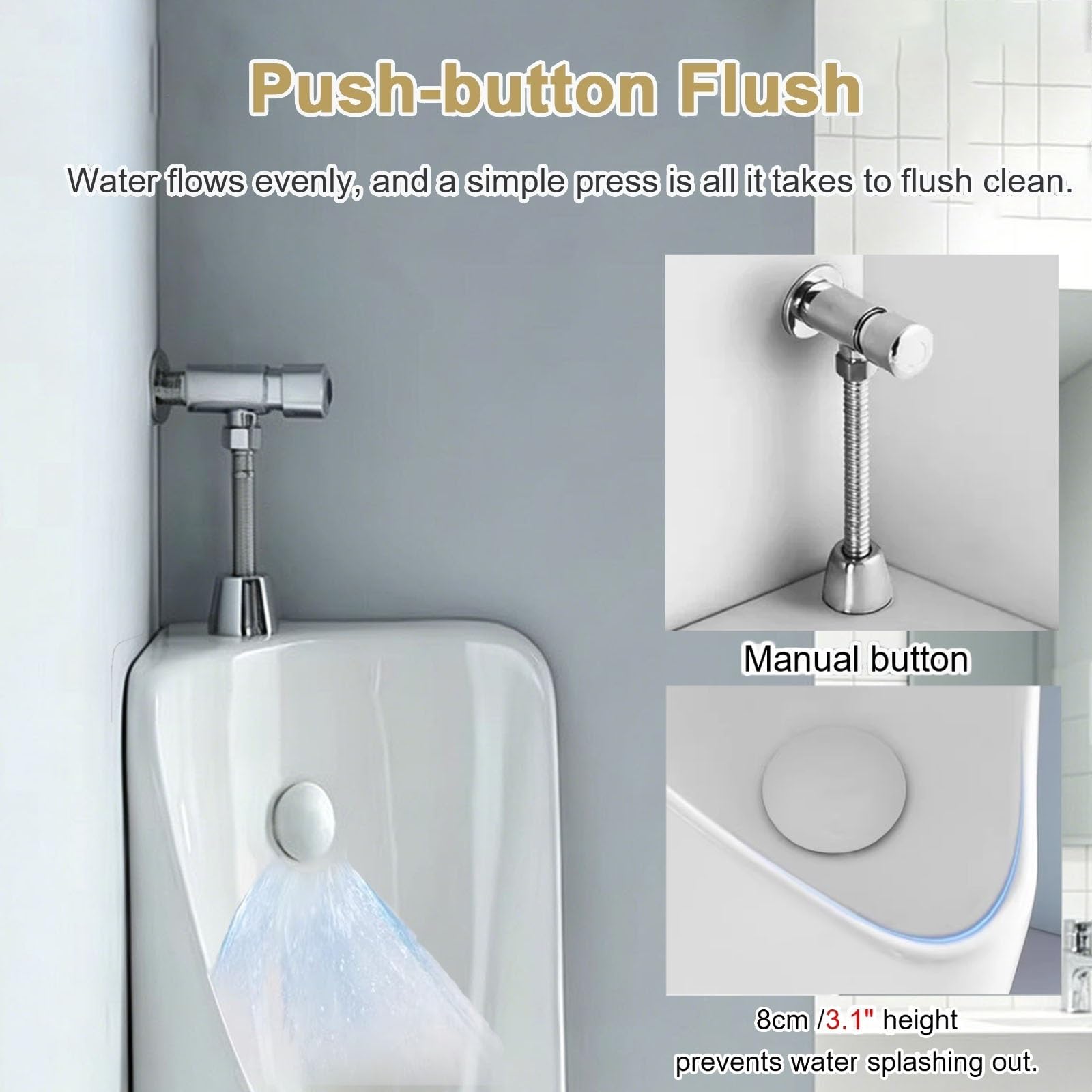 Orinatoio Uomo In Ceramica con Tubo Scarico Lungo WC Angolare