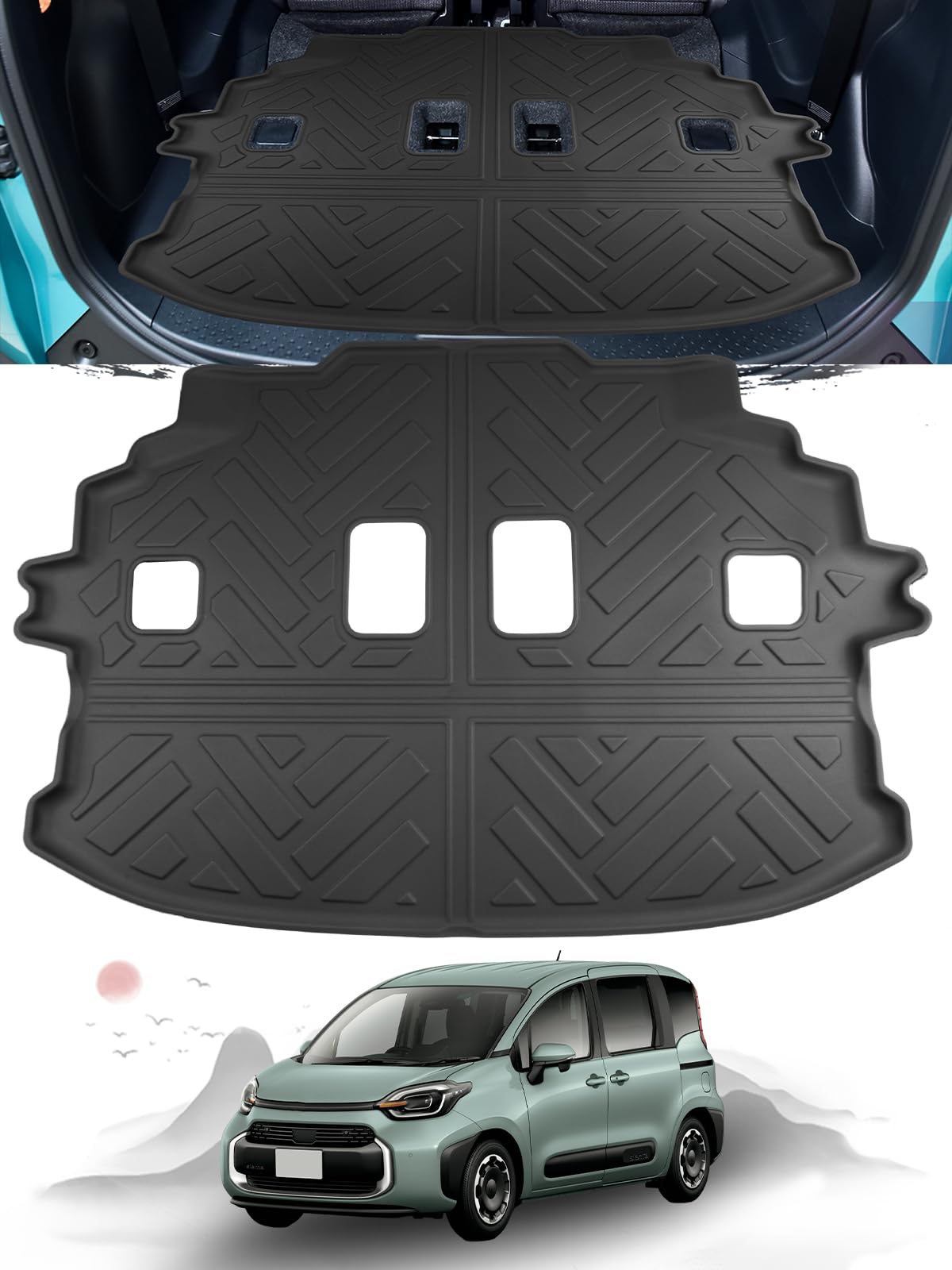 Amazon | ruiya 折り畳み式 新型 トヨタ シエンタ 10系 ラゲッジマット 