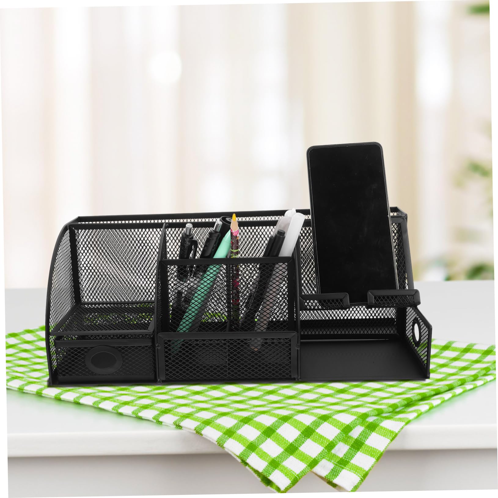 NUOBESTY Porte-stylo de Bureau Organisateur de Papeterie Boîte de Rangement pour Fournitures Conteneur de Rangement de Table Compact