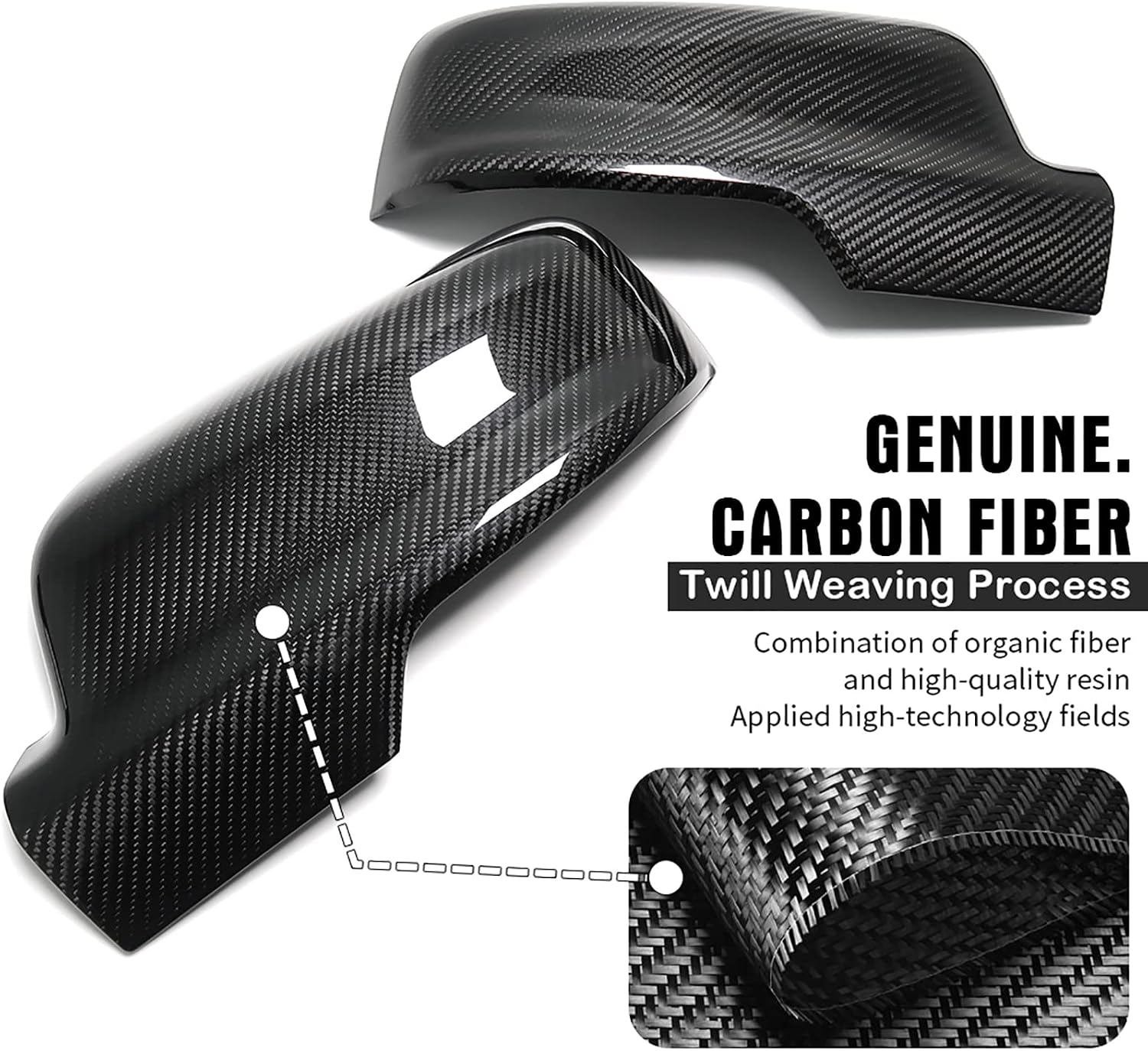 2pcs Side Mirror Cover for Dodge Ram 1500 TRX TUNGSTEN LIMITED LONGHORN RHO 2019 2020 2021 2022 2023 2024 2025,Genuine Carbon Fiber Rearview Mirror Caps for 1500 TRX