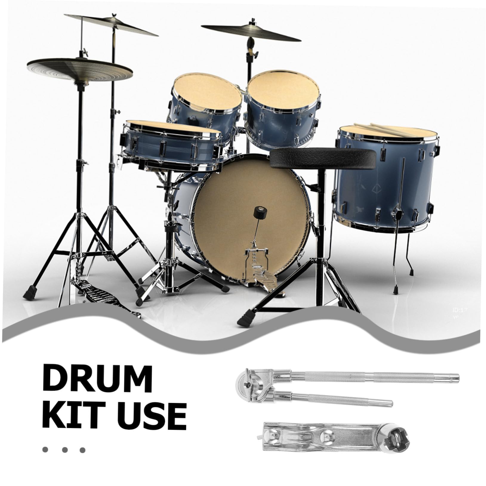 ibasenice Metalowy Uchwyt Cowbell z Zaciskiem Do Statywu Perkusyjnego pod Kątem Kompaktowy i Trwały Kompatybilny z Różnymi Rozmiarami Cowbell Stabilny Do Występów Studyjnych i Plenerowych