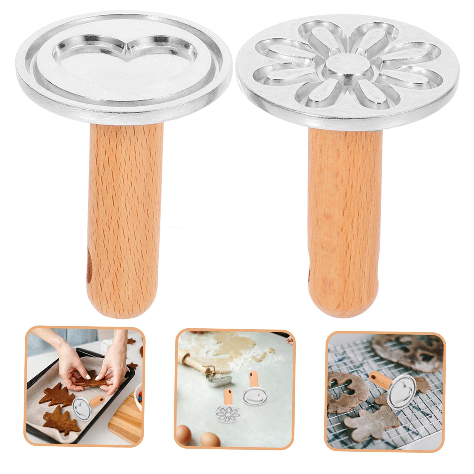 IMIKEYA 6piezas Molde De Galletas De Diseño De y De Prensadores Para Repostería Utensilios De Hornear Para Postres y