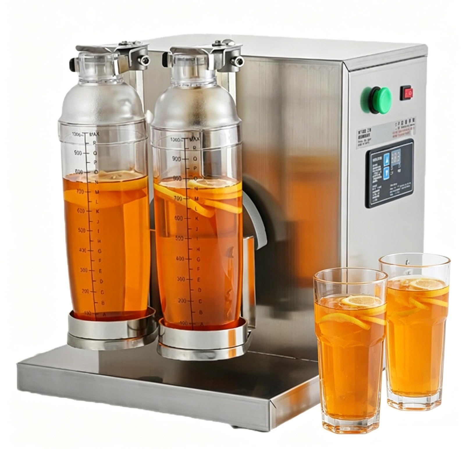 Pvxa Stainless Steel Milk Tea Shaking Machine,Automatic Milk Tea Shaker Machine 360°,Stainless Steel, Includes 2 Cups, for Beverages and Coffee