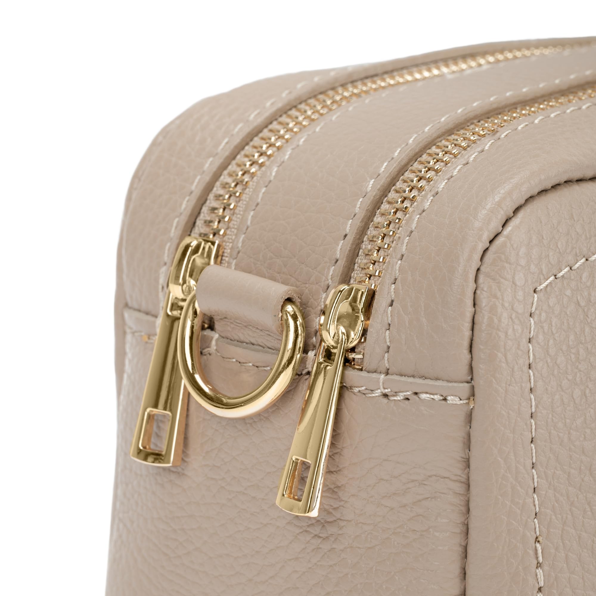 Bolso de Hombro de Cuero Mujer, Made in Italy, 2 Compartimentos con Cremallera, Bolsillo frontal, Correa de Hombro Ajustable