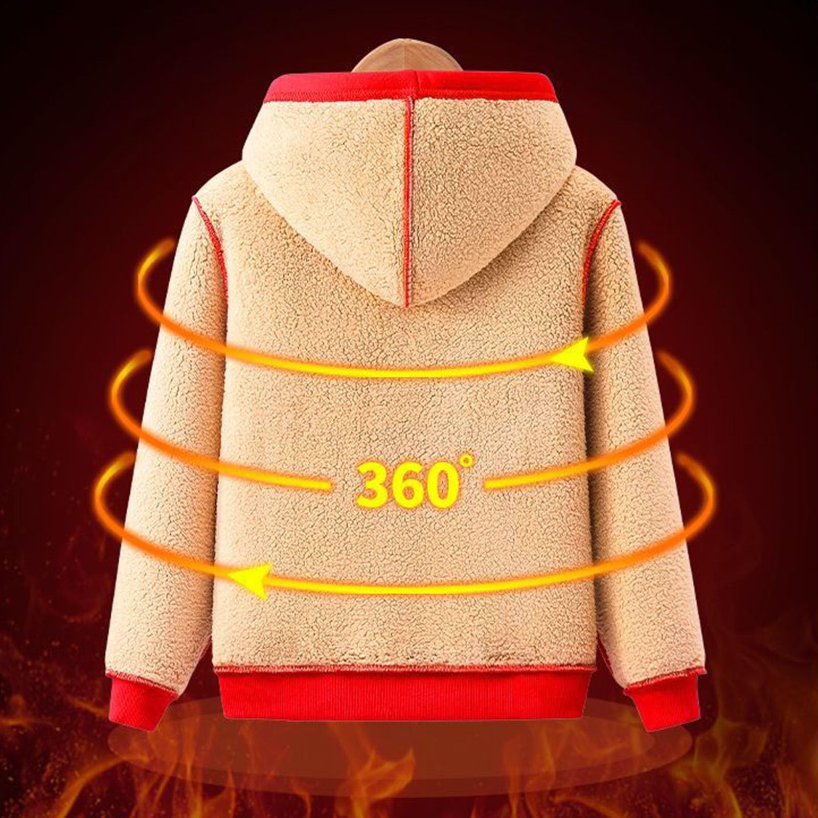 2025 Vêtements d'extérieur pour garçons et filles en laine d'agneau épaisse - Polyvalents - Décontractés, chauds et chauds - Pour grands enfants en hiver - Pull à capuche