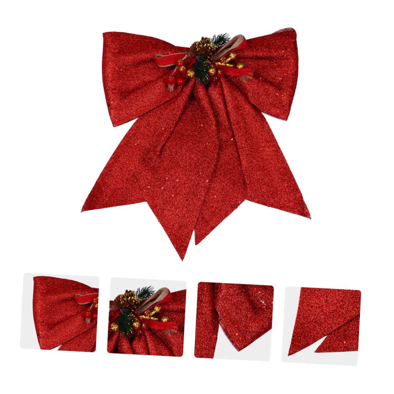 OUNONA 3piezas Adorno Colgante De Navidad Forma De Lazo Decoración para Árbol De Navidad y Eventos Festivos Material Duradero y Ligero