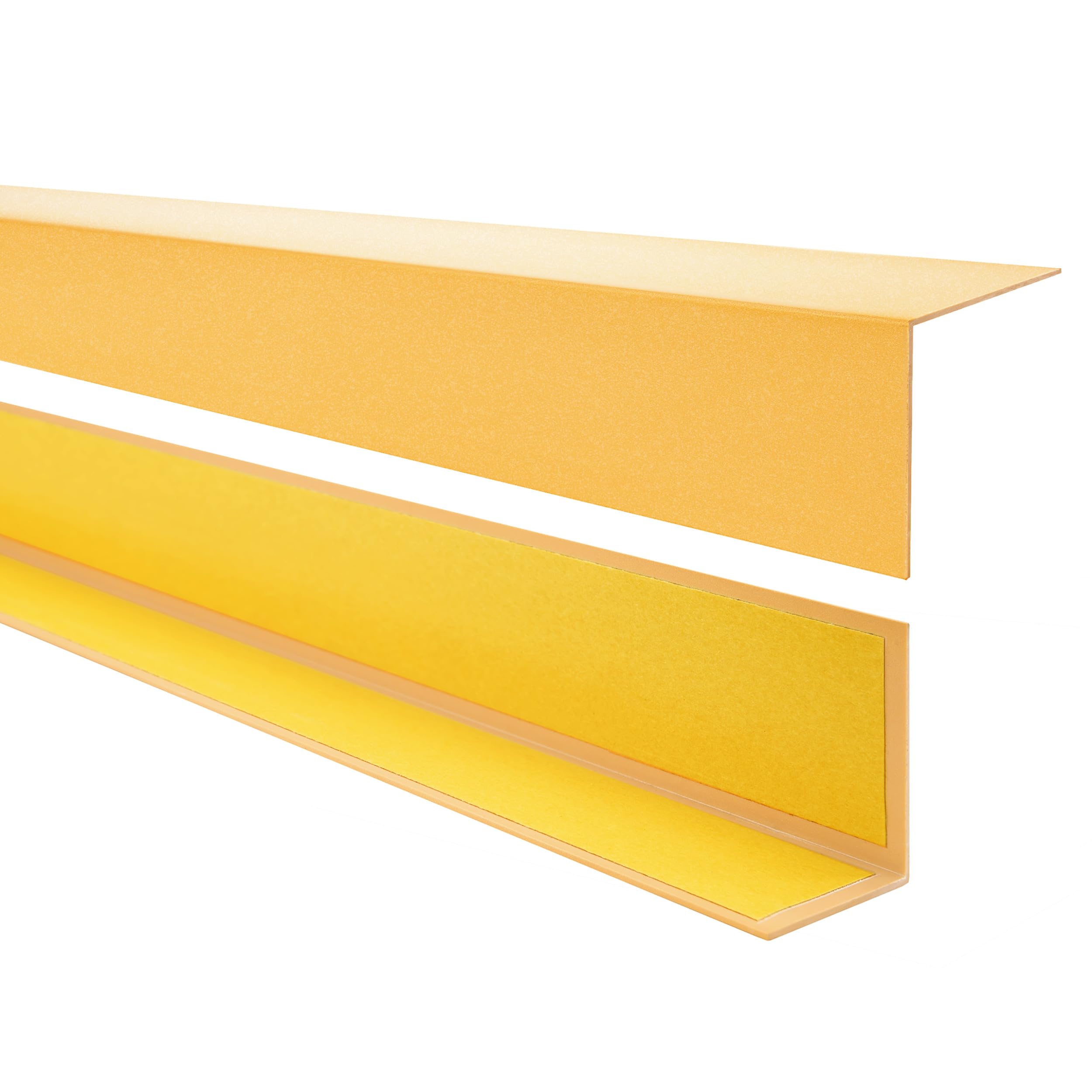 Quest PVC Winkelprofil - Selbstklebend, Kantenschutz, Eckenschutz - 35 x 35mm, 200cm, gold - Robust & Langlebig