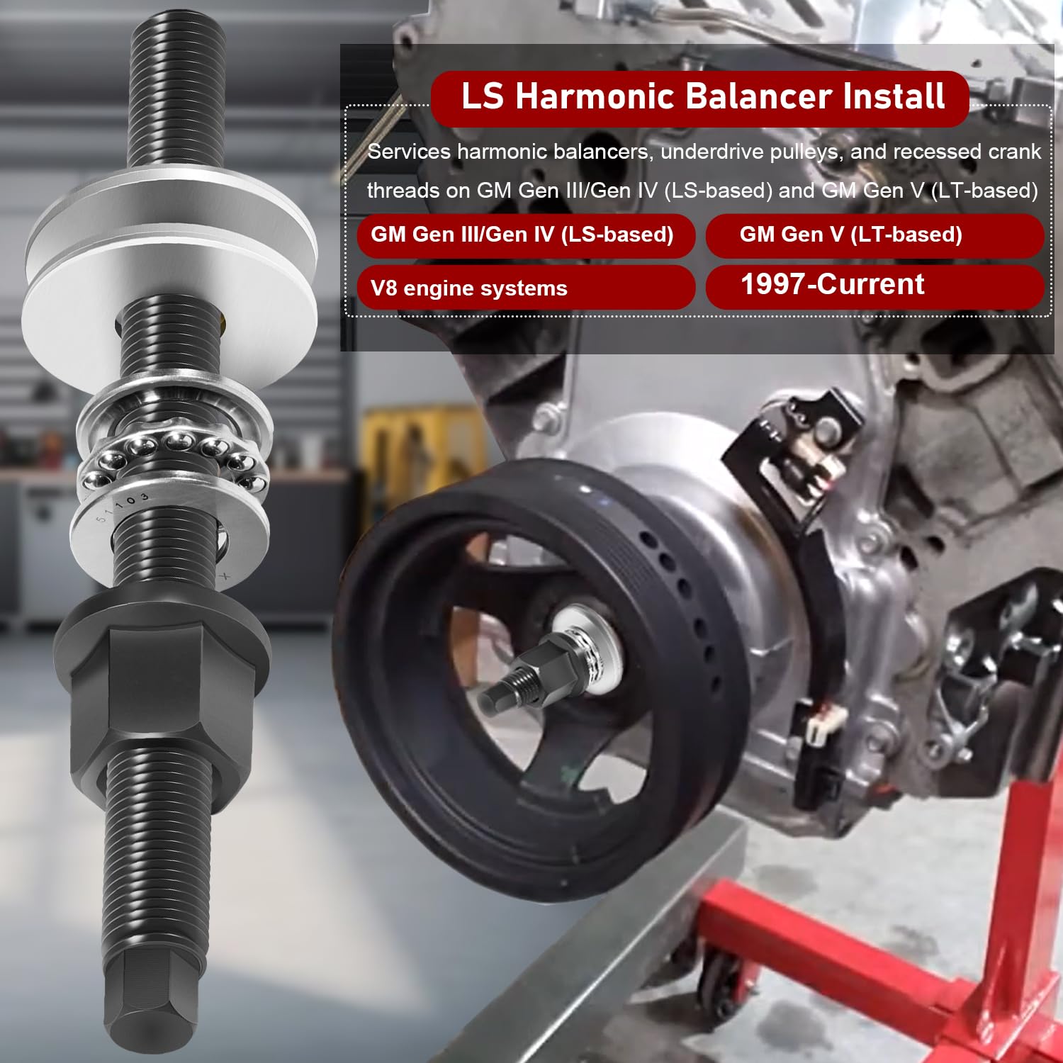 Motor De Polea De Manivela Harmonic Balancer Puller 25264 Rá