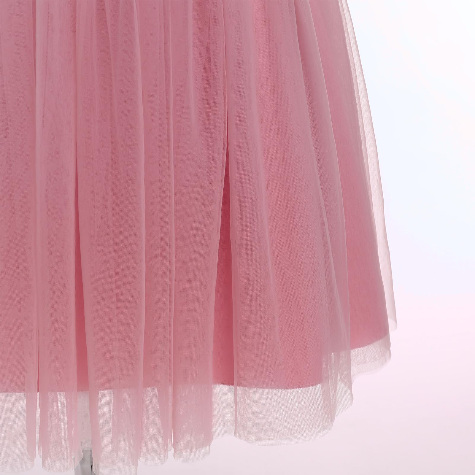 IWEMEK Vestito da bambina con tutù con scollo all'americana, per matrimoni, concorsi di matrimonio, damigella d'onore, ballo di fine anno, festa di compleanno, danza, prima comunione, abito da ballo