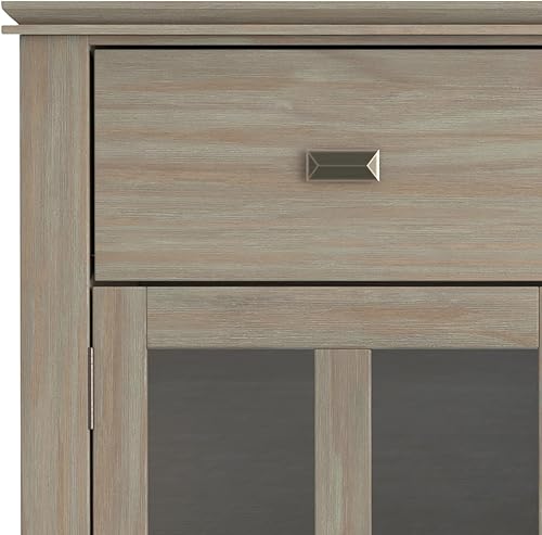 Miniatura 10 de SIMPLIHOME Artisan Buffet - Aparador de 3 puertas de madera maciza de 54 pulgadas de ancho en gris envejecido, gabinete de almacenamiento de
