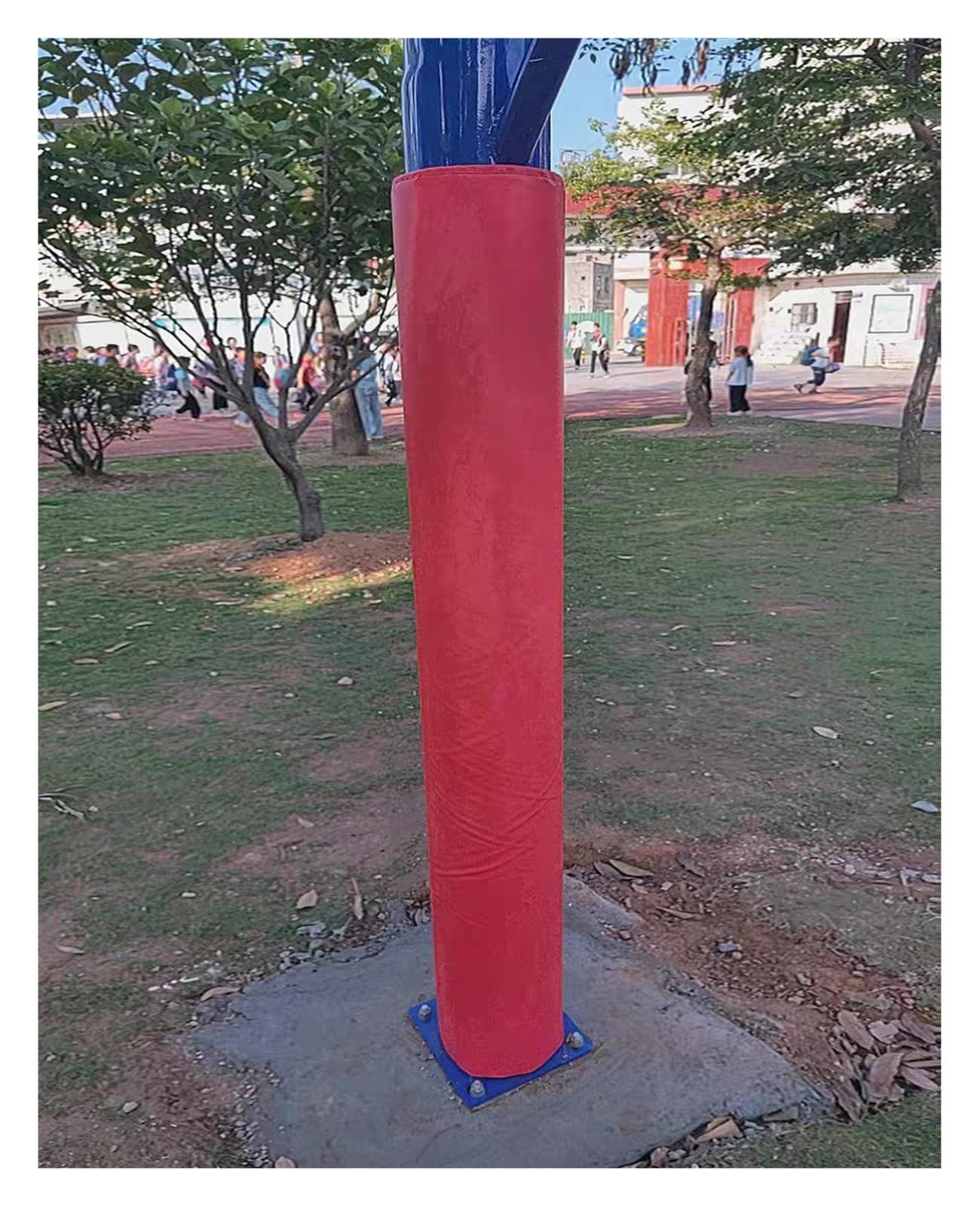 4ft/5ft/6ft Wysokości Osłony Na Słupki Do Koszykówki, Czerwone Osłona Na Kosz Do Koszykówki, Do Okrągłych Słupków O Średnicy Od 2,5 Do 10 Cali, Boiska, Garaż