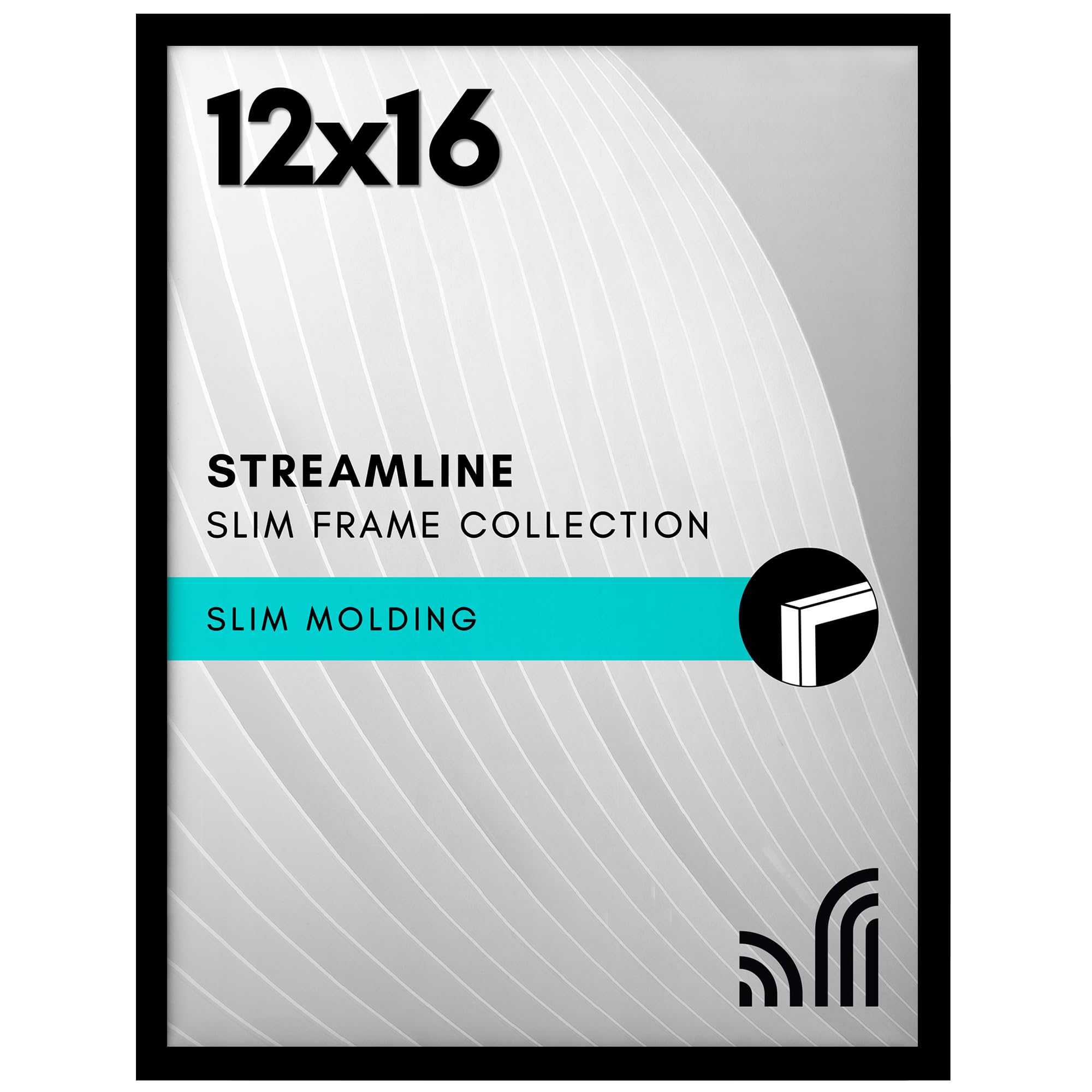 Americanflat 12x16 Picture Frame with Polished Plexiglass - Streamline Collection - Thin Border Picture Frame for Wall Display - Hanging Hardware Included - Black — image 1