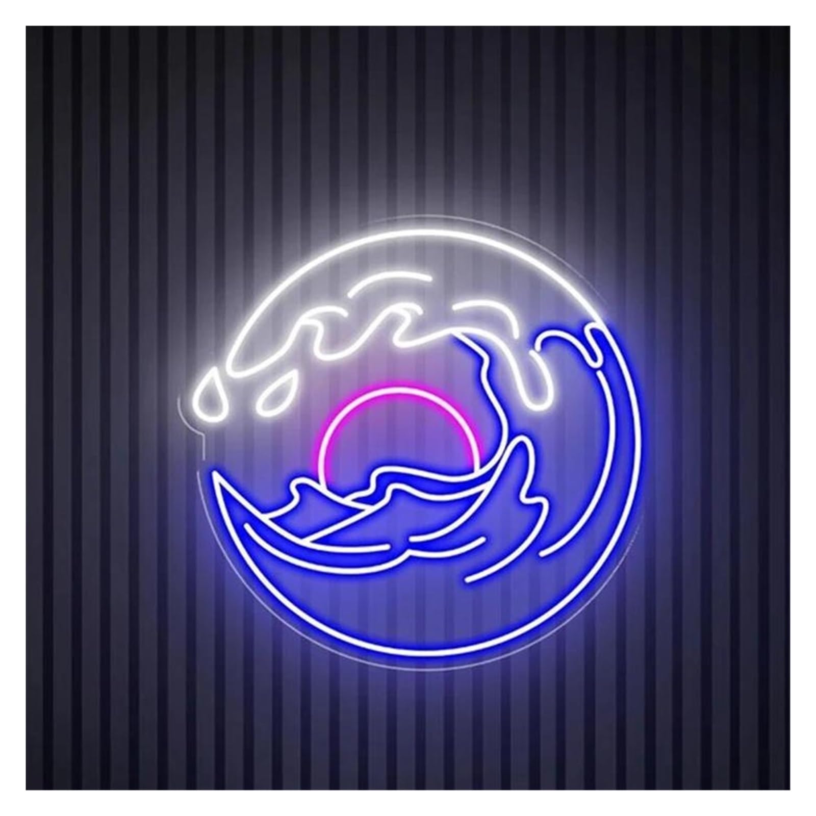 RONGCH Hanging Art Signs Sun Wave Neon Sign Sunset Dimmable Lamps for Business Shop Home Bar Pub Wall Decor 50cm
