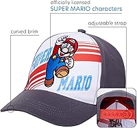 Vista 2 de Nintendo Boys Baseball Cap, Super Mario Adjustable Kids Hat for Ages 4-7