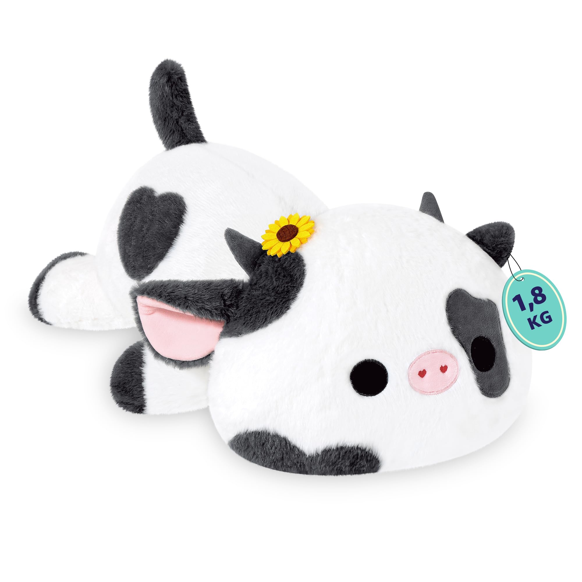 Peluche Lestée Vache Des Highlands – 1,8 Kg, 50 Cm, Super Douce – Cadeau Anti-stress Pour Adultes Et Enfants (dès 3 Ans)